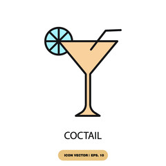 cocktail icons  symbol vector elements for infographic web