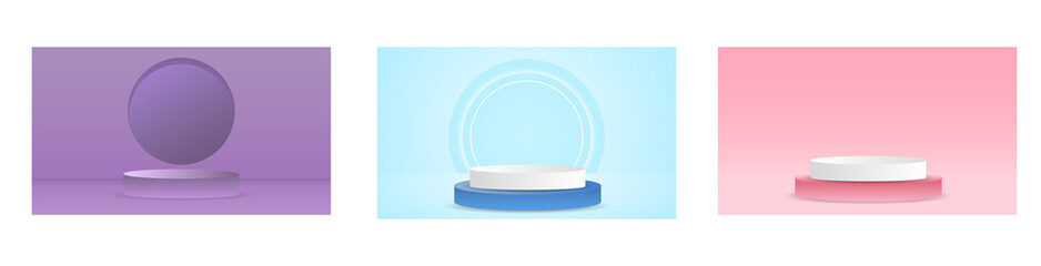 Set Podium product display set on isolated background , 3d podium for presentation,  illustration 3d Vector EPS 10