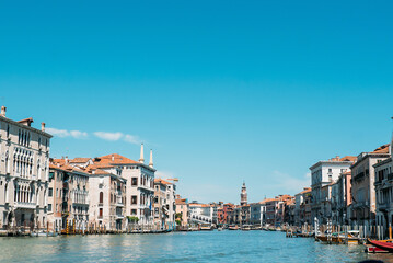 Traditional narrow canal street with old houses in Venice, Italy. Italy beauty, one of canal streets in Venice, Venezia