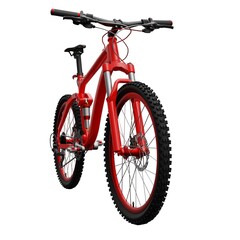 Fototapeta na wymiar Red mountain bike on an isolated white background. 3d rendering.