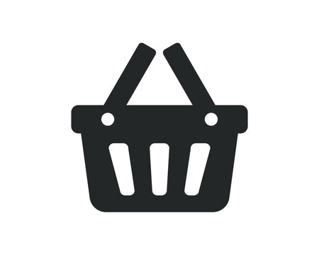 Web store shopping basket cart icon shape button. Internet shop buy logo symbol sign. Vector illustration image. Isolated on white background.