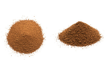 Instant coffee isolated on white background.