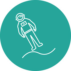 Astronaut Landing Icon Design