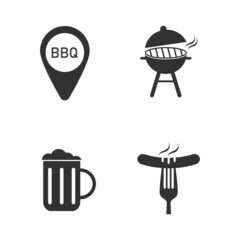 Barbecue, bbq, grilling vector icon set