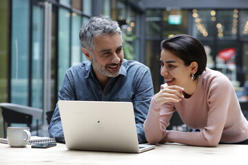 Business people working on laptop