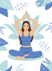 Vector illustration for yoga studio.