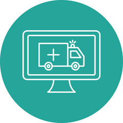 Online Ambulance Icon Design