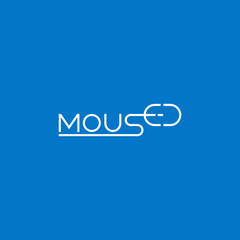 Mouse text, typography logo design.