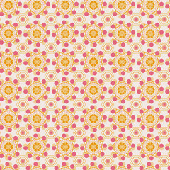 Vector Damask Seamless Retro Pattern Background Flower Garden Nature Abstract Ornament Star Round