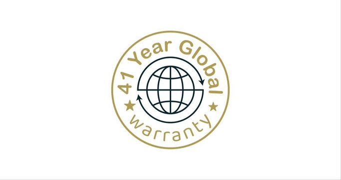 41 year global warranty modern animation design