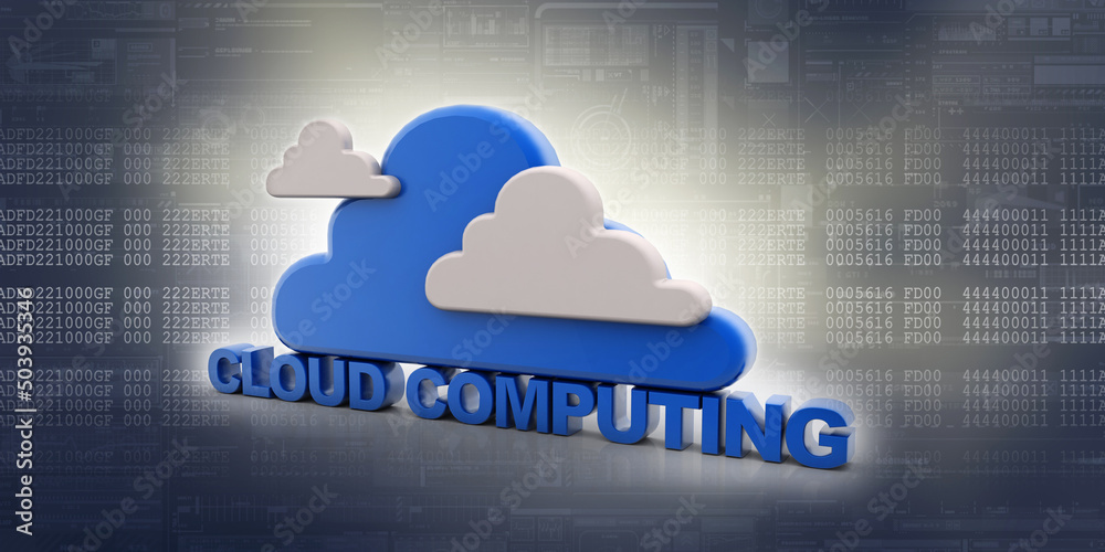 Poster 3d rendering technology cloud computing