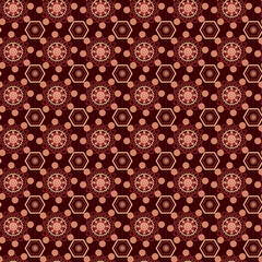 Vector Damask Seamless Retro Pattern Background Flower Garden Nature Abstract Ornament Star Round