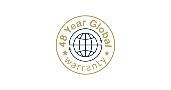 48 year global warranty modern animation design