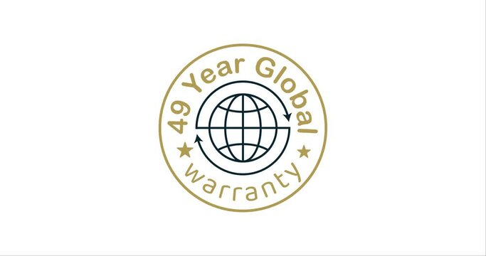 49 year global warranty modern animation design