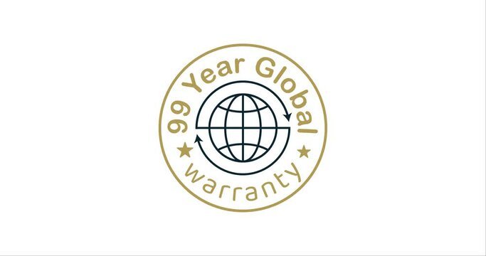 99 year global warranty modern animation design
