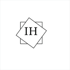 ih house letter logo, ih icon logo design, ih vector logo design on white background.