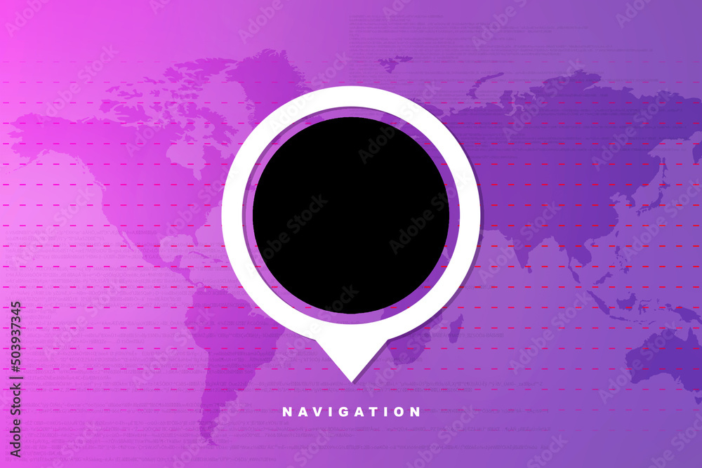 Poster 2d rendering Red map pointer
