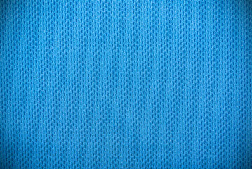 Close-up of blue fabric, nylon, polyester as smooth texture or background