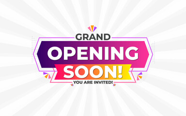 Grand opening soon sale poster sale banner design template with editable text effect