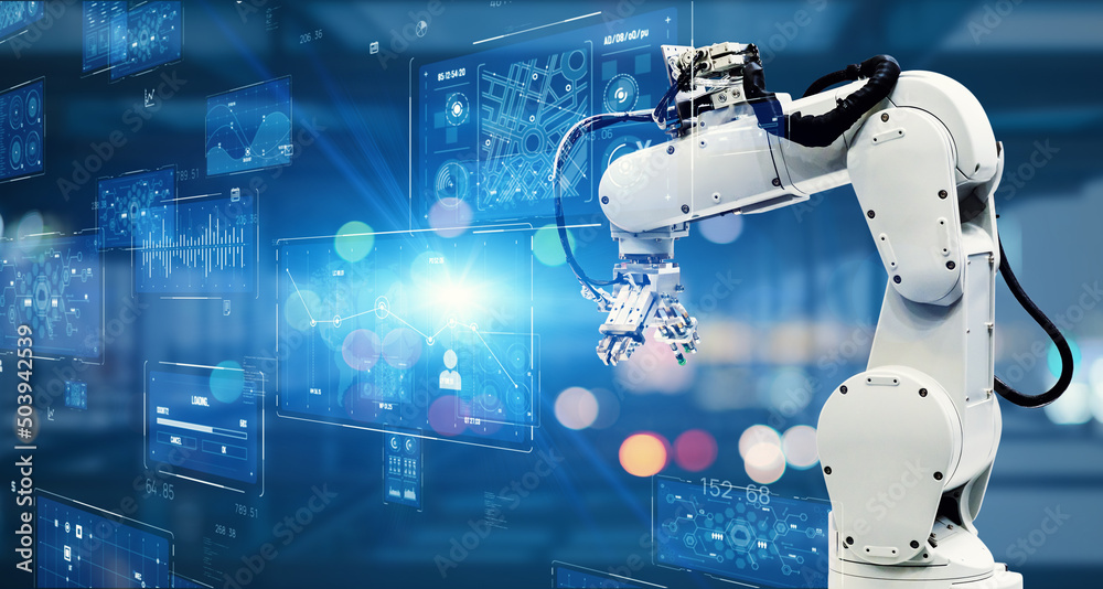 Aufkleber 産業用ロボットとテクノロジー　ファクトリーオートメーション
