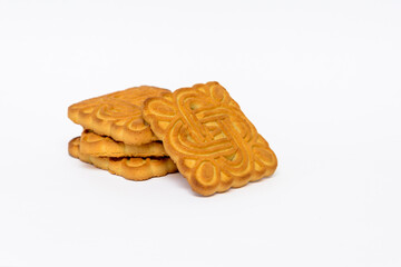 Stack of cookies isolated on white background. Biscuit.