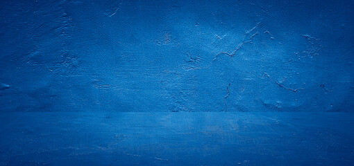 blue empty room cement concrete and wall abstract texture background