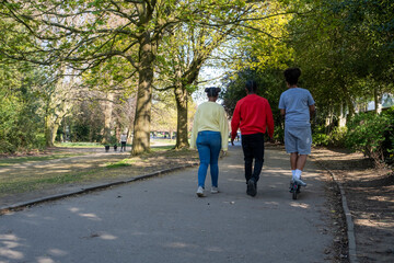 Friends spending time together in park