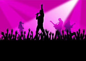 Rock concert in front of crowd