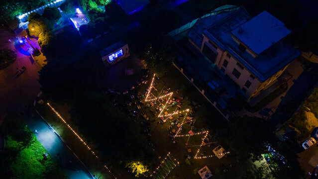 Lviv, Ukraine - June 26, 2021: Overhead Top View Of Lviv Jazz Fest