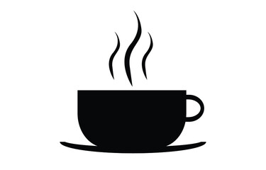 Hot coffee cup logo icon vector