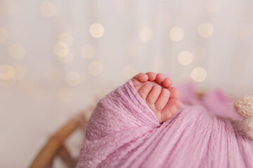 cute little feets of newborn baby