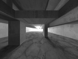 Abstract architecture background. Empty rough concrete interior