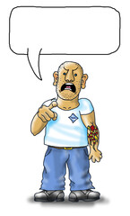 Pointing Man Angry (with Speech Bubble).