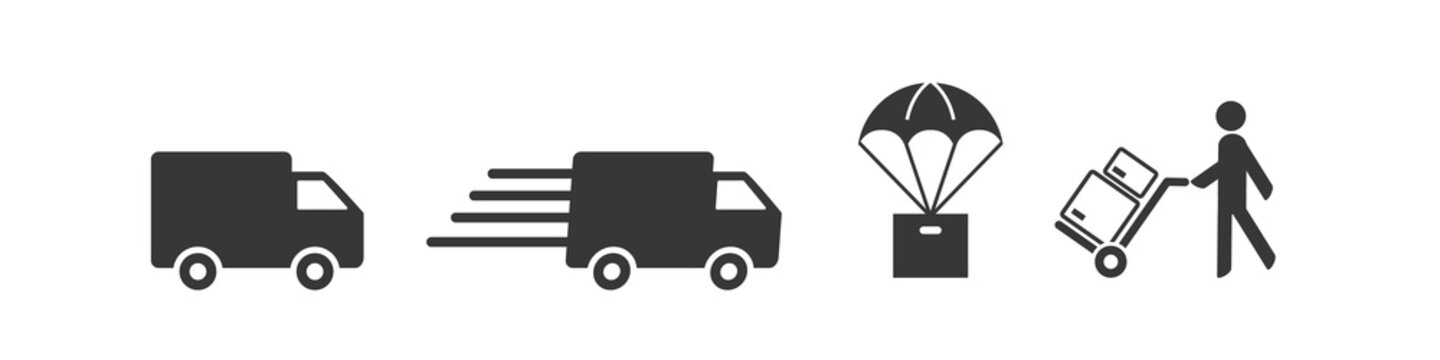 delivery vector icon collection on white backround