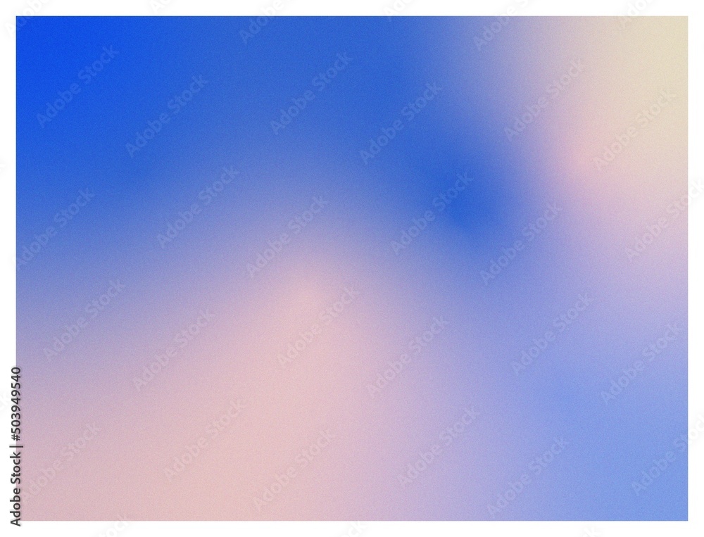 Wall mural blue abstract gradient blurred background with grain noise effect.