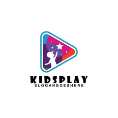 Colorful Kids Play Logo vector, Children logo designs template, design concept, logotype element for template