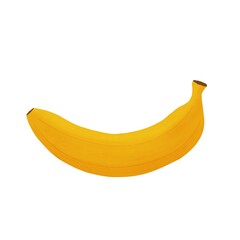 Banana illustration on white background. Fruit. Design for recipes, menus, food shop and more.