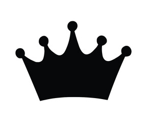 Crown silhouette vector illustration.Black silhouette of crown isolated on a white background. Modern Crown silhouette icon design template. Award icon on background for graphic and web design. 