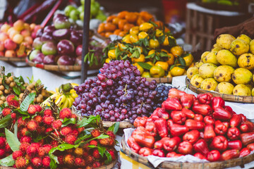 fruits and vegetables at the market