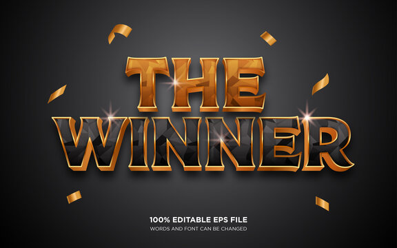 The winner 3D text style effect	