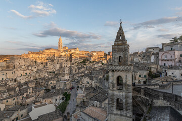 Fototapeta premium Ancient town of Matera at sunset, Basilicata, Italy