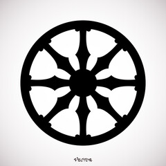 Dharmachakra Wheel of Dharma - a symbol of Buddhism and Hinduism