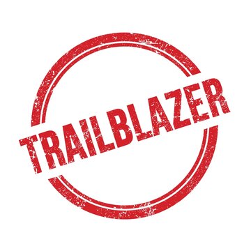 TRAILBLAZER text written on red grungy round stamp.