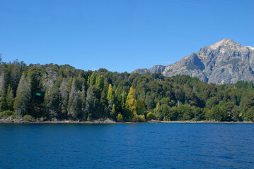 Panoramic view of Lake Nahuel Huapi in Argentina