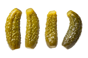 Pickled cucumber isolated on white background. Pickled vegetables