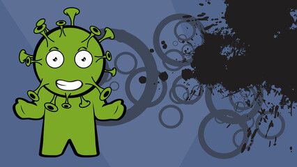 corona virus character cartoon background illustration in vector format