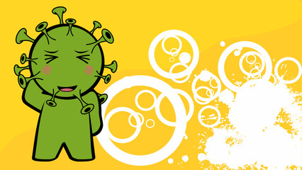 covid omicron character cartoon background illustration in vector format