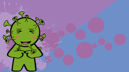 covid omicron character cartoon background illustration in vector format