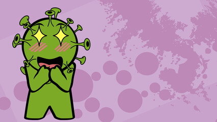 covid omicron character cartoon background illustration in vector format