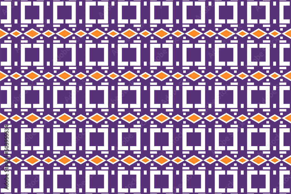 Poster abstract seamless pattern design template with any shape square elements. combination purple and ora